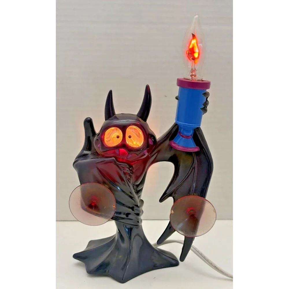 Vintage 1997 Trendmasters HallowScream Haunted Bat Candelabra Window Light w/box